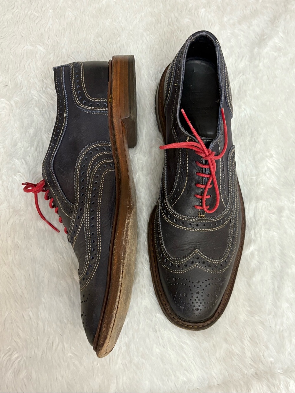Allen Edmonds 11 Neumok Leather Wingtip Dress Blue Shoes Signs
Wear At Insole